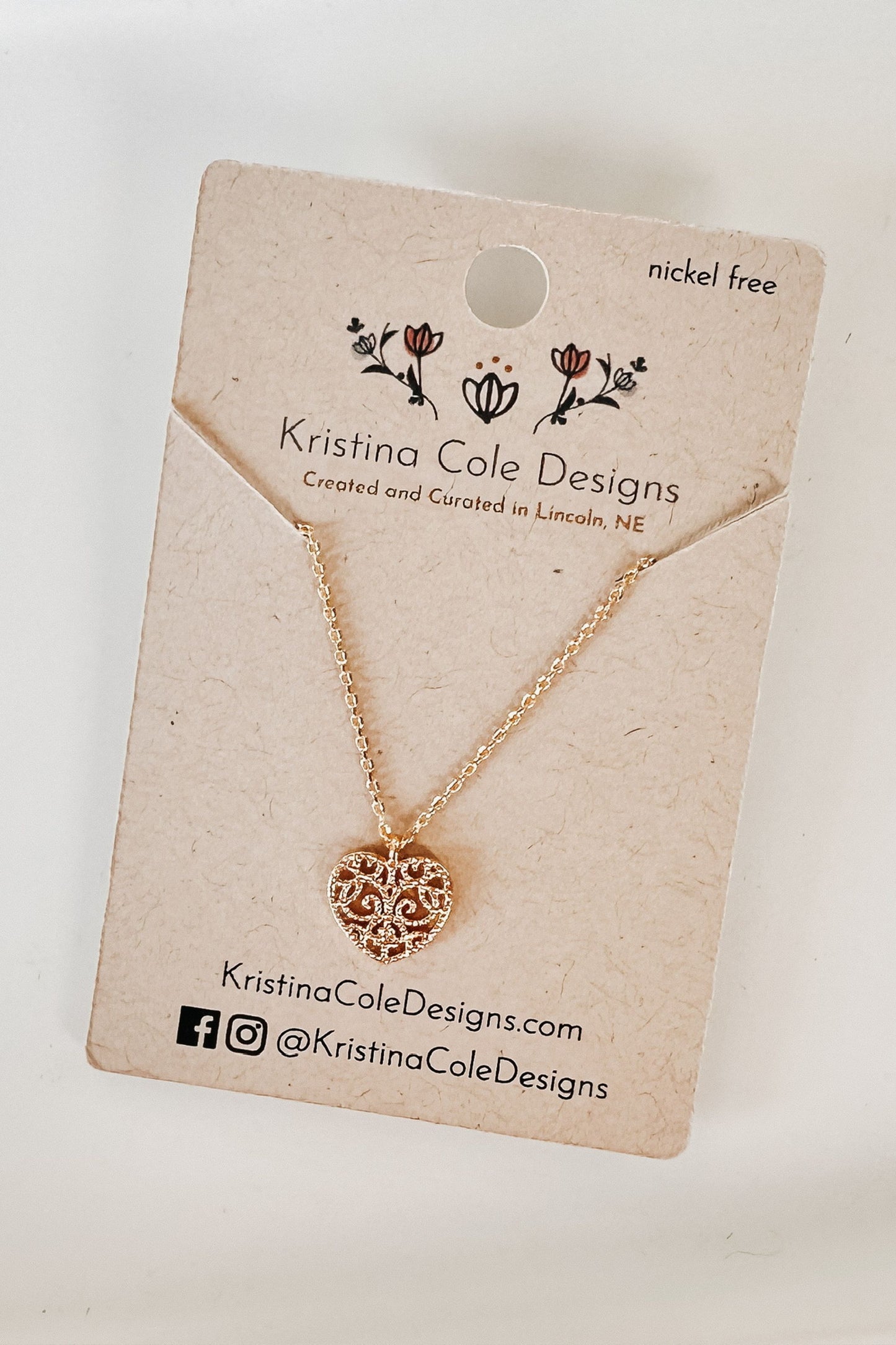 Gold Entangled Heart Necklace