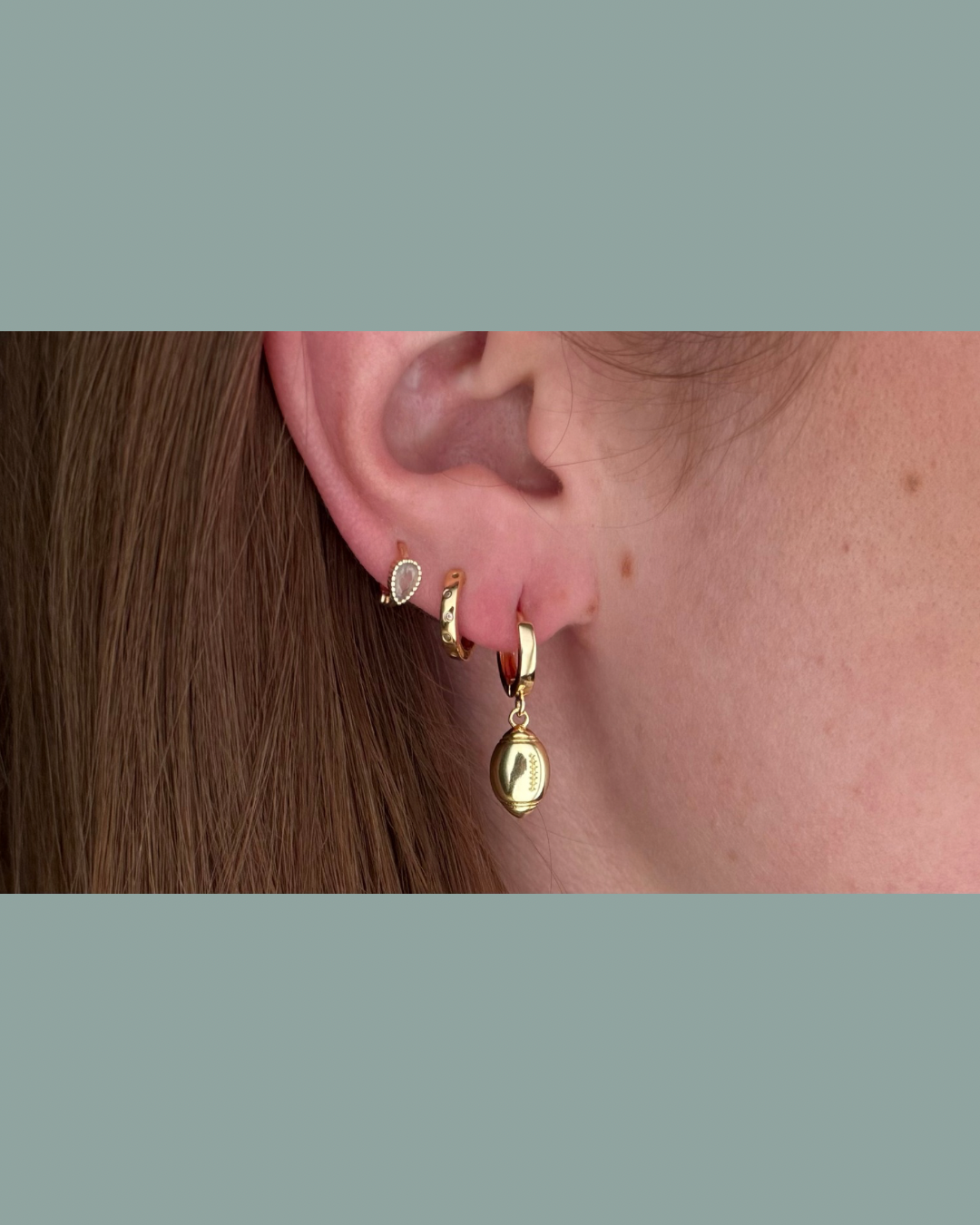 Gold Football Dangles