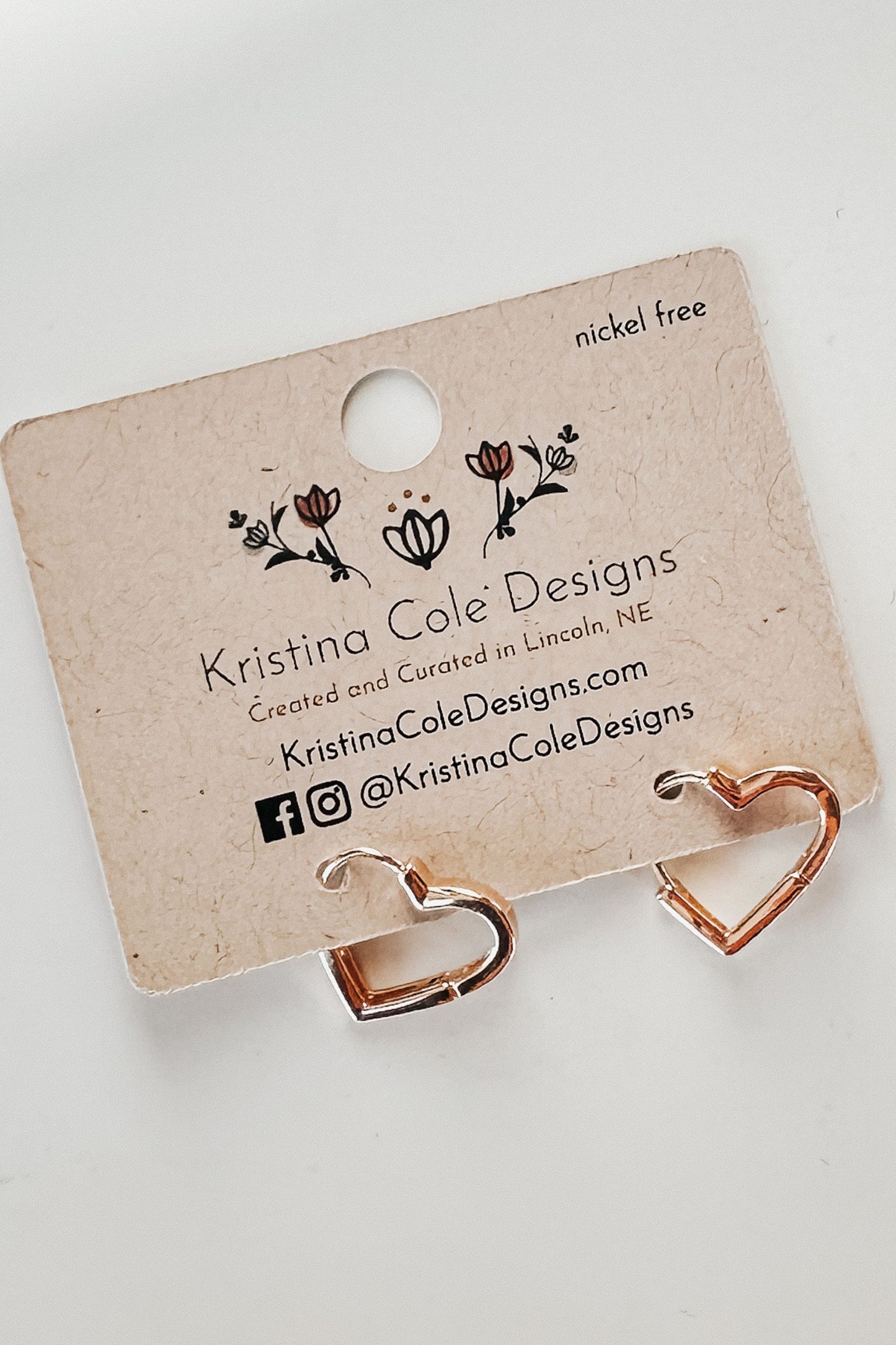 Gold Heart Huggie Earrings