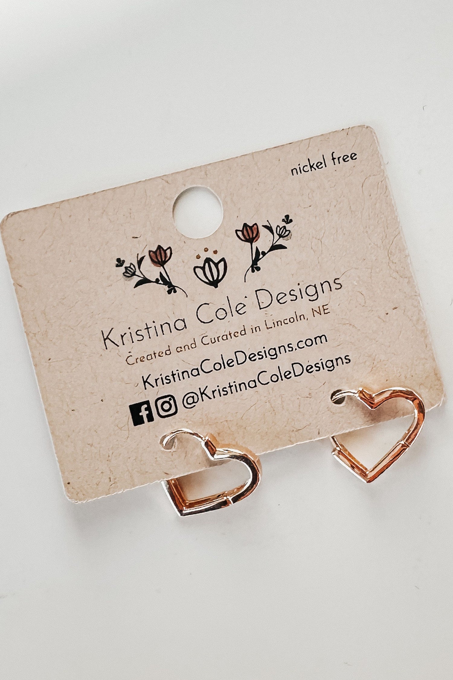Gold Heart Huggie Earrings
