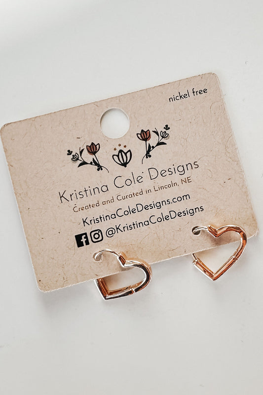 Gold Heart Huggie Earrings