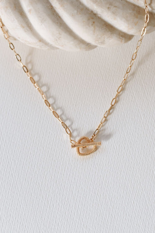 Gold Heart Toggle Necklace