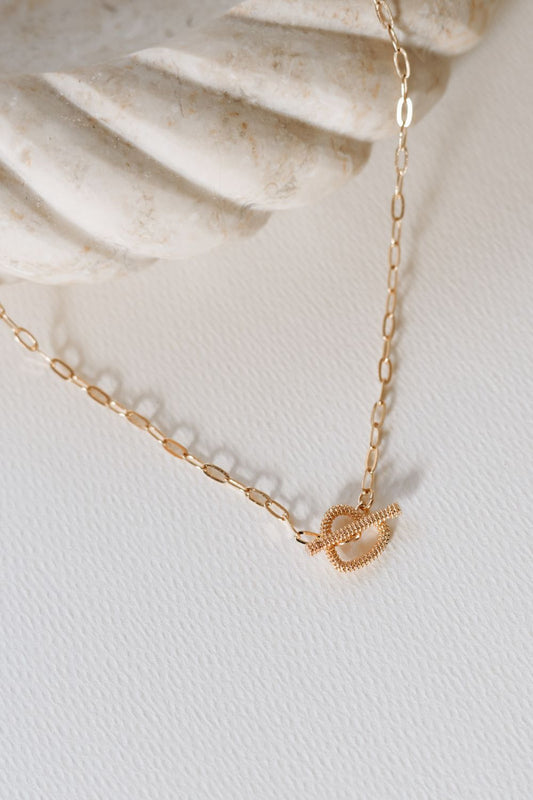 Gold Heart Toggle Necklace