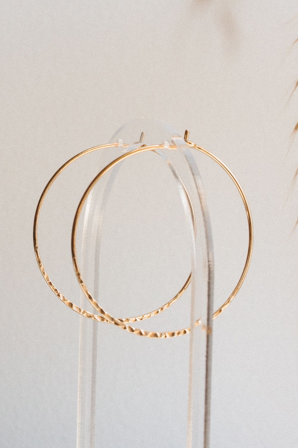 Gold Large Textured Hoops