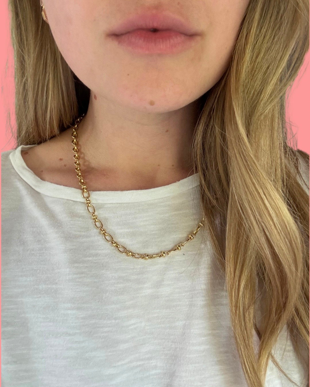 Gold Linked Chain Necklace