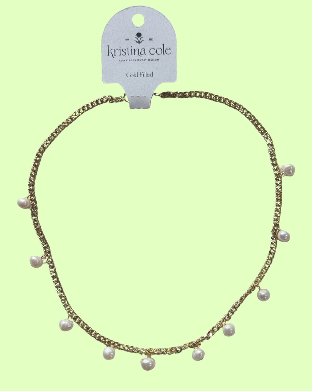 Gold Pearl Drop Necklace