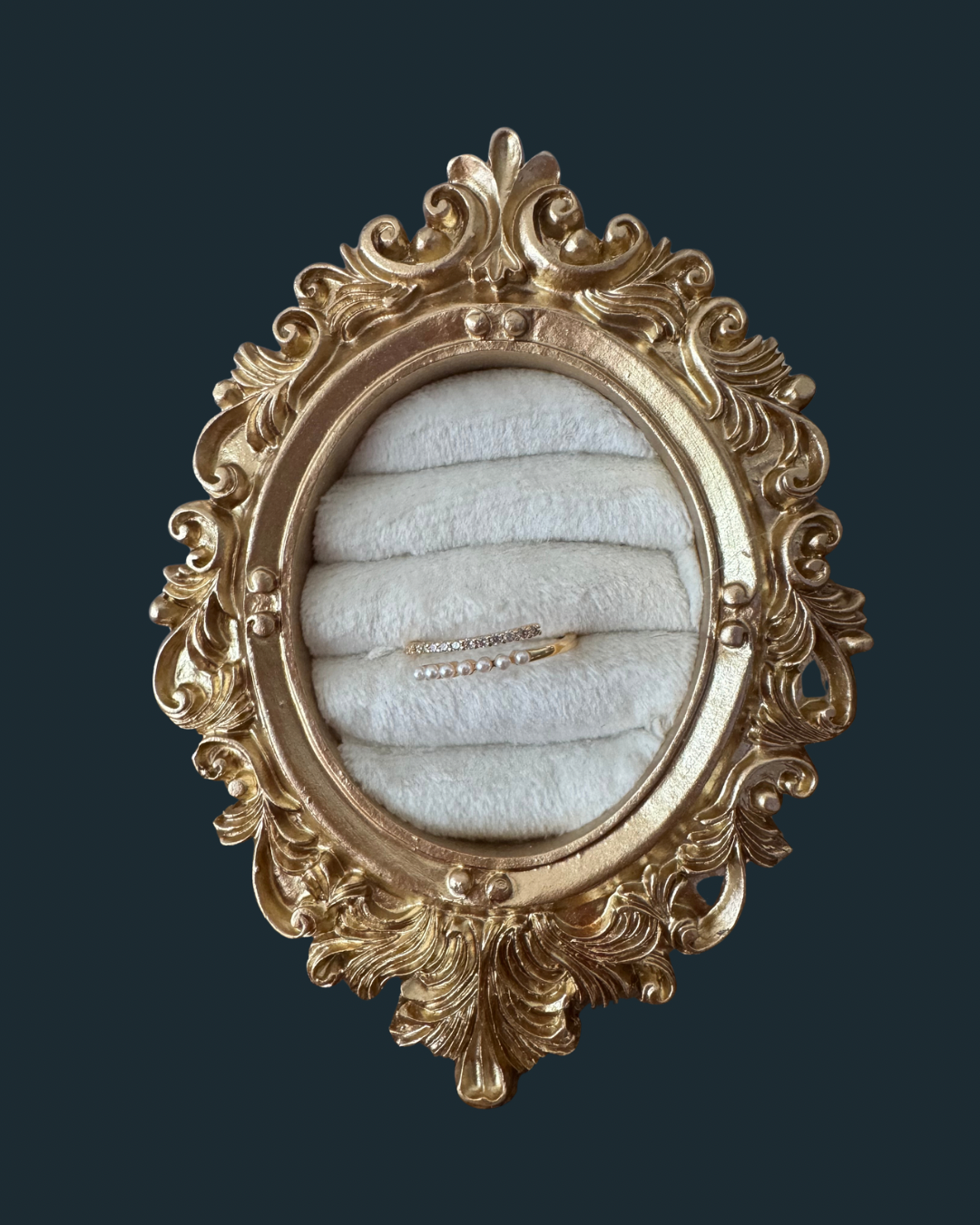 Gold Pearl & Pavé Ring