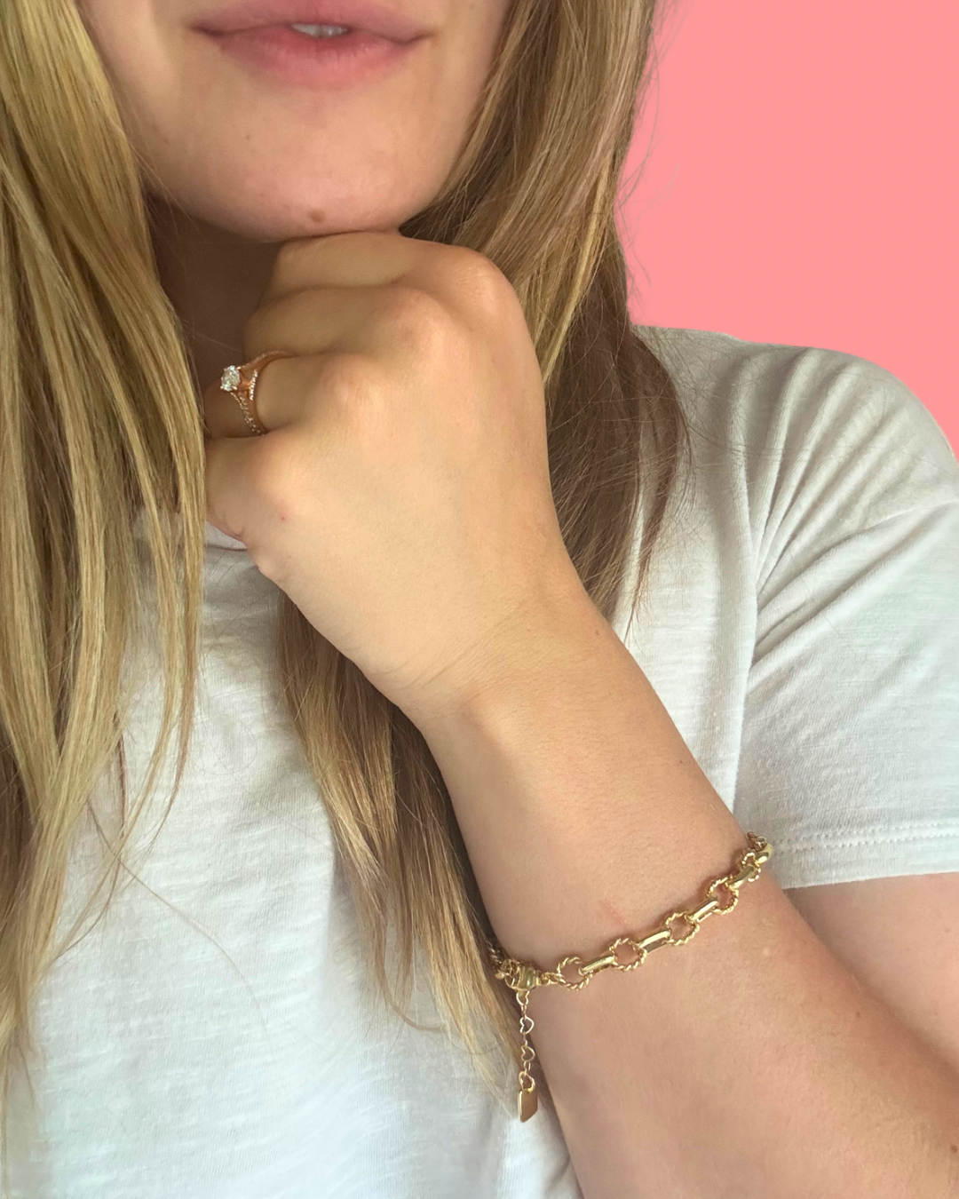 Gold Rope Link Bracelet