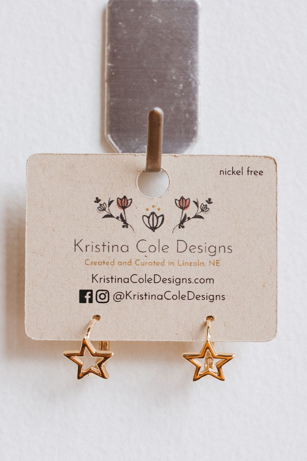 Gold Star Huggie Hoops