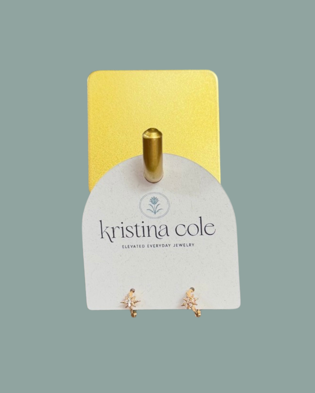 Gold Starburst Huggie Hoop Earrings