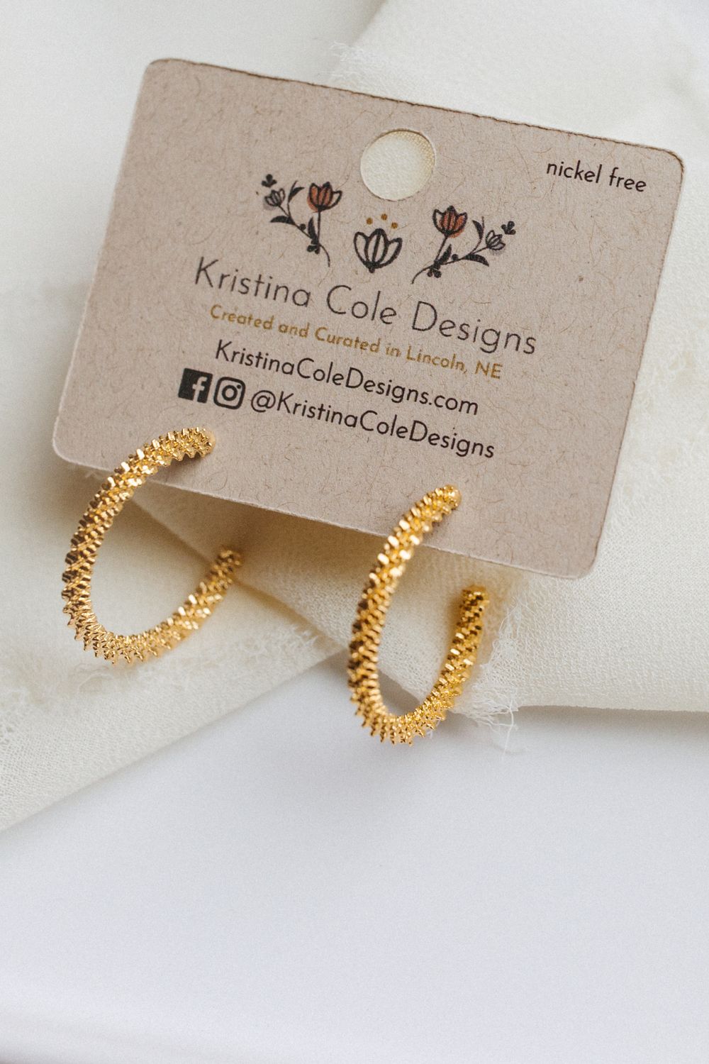Gold Texture Hoops – Kristina Cole Designs