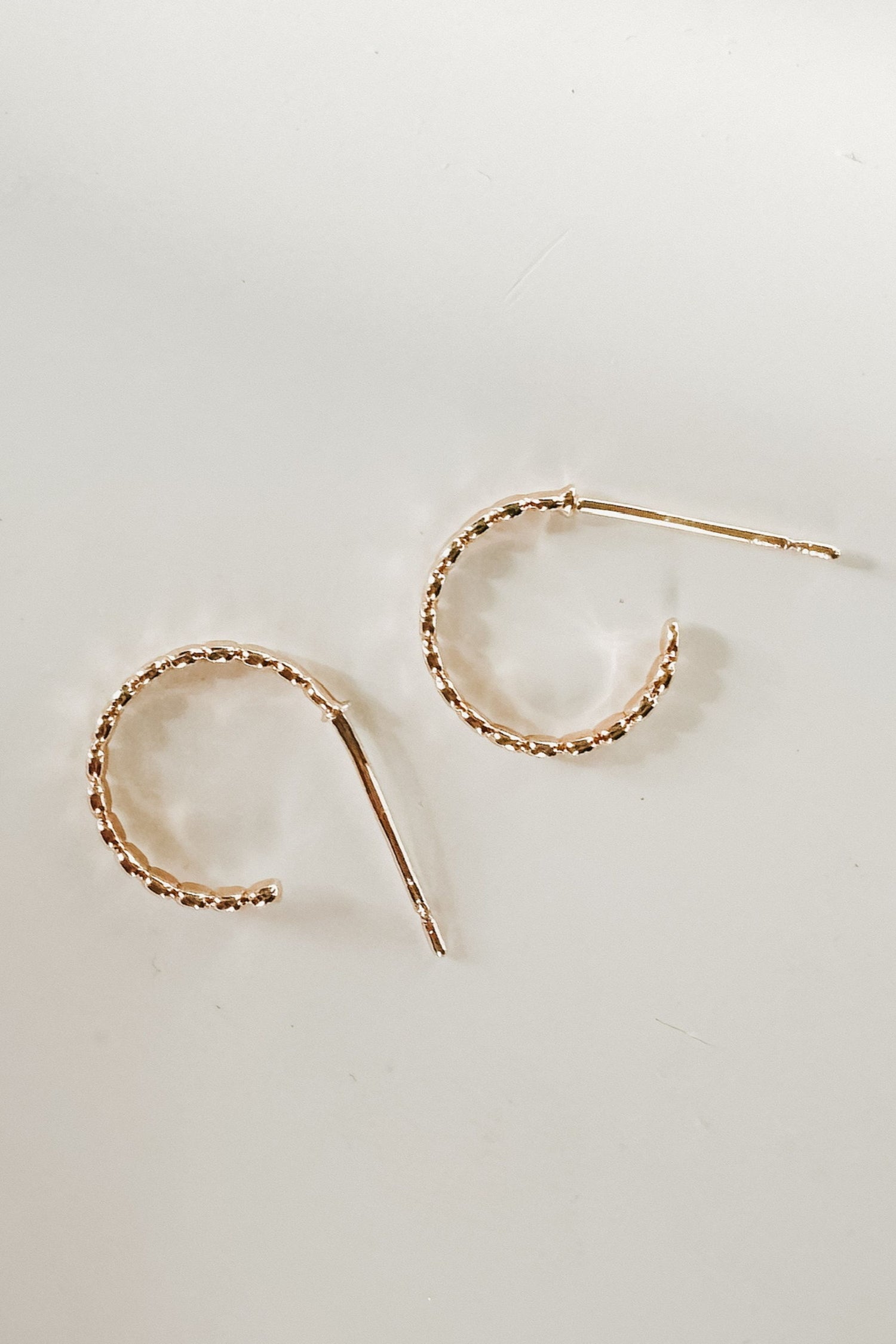 Gold Textured Hoop Earrings