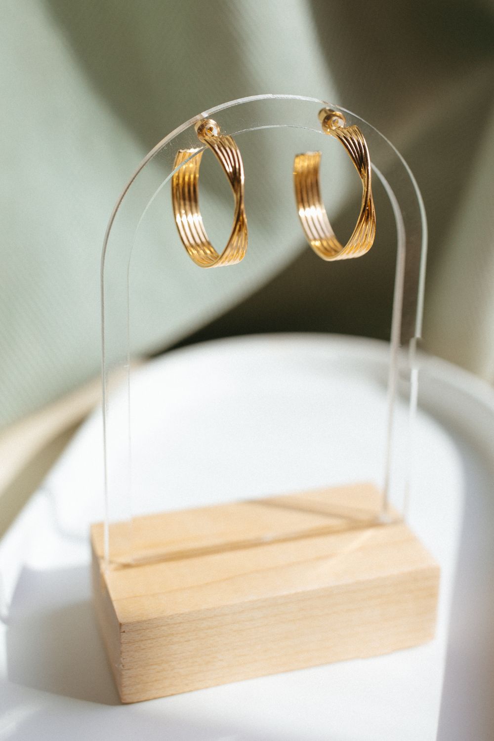 Gold Twist Hoops