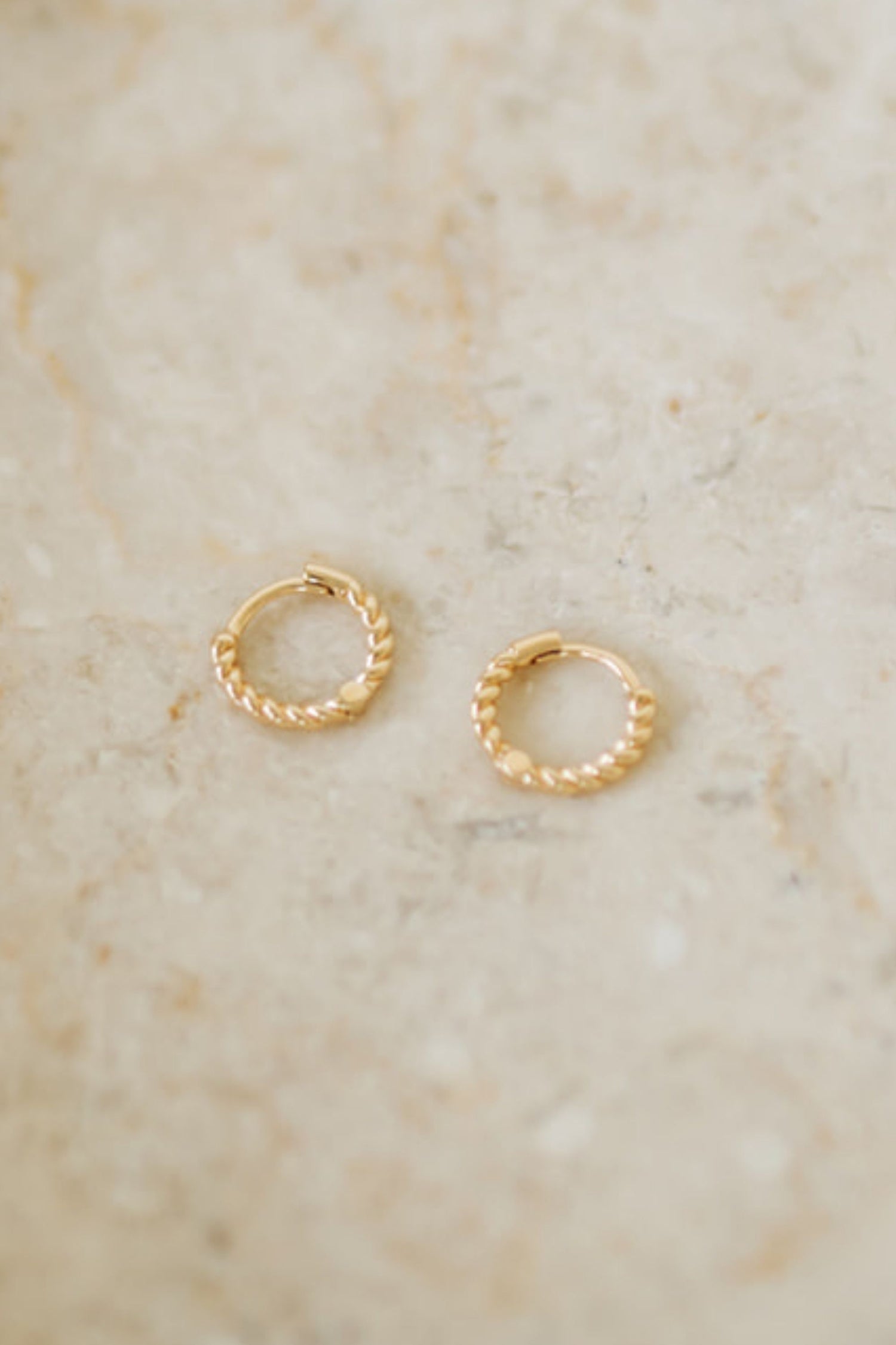 Gold Twisted Huggie Earrings