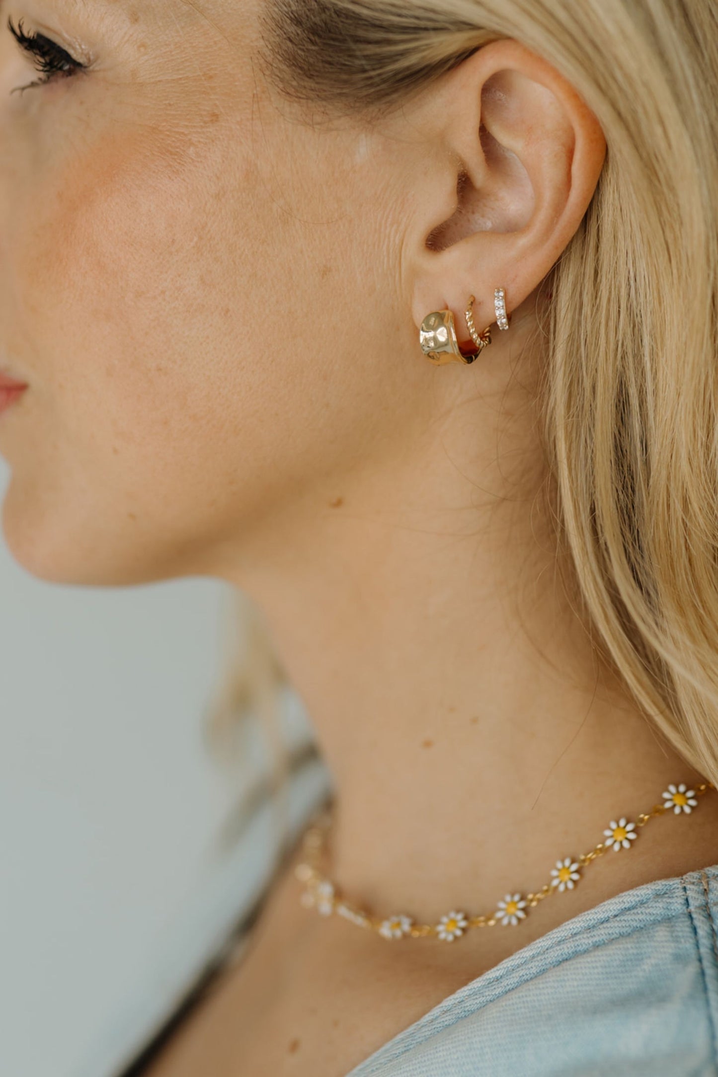 Gold Twisted Huggie Earrings