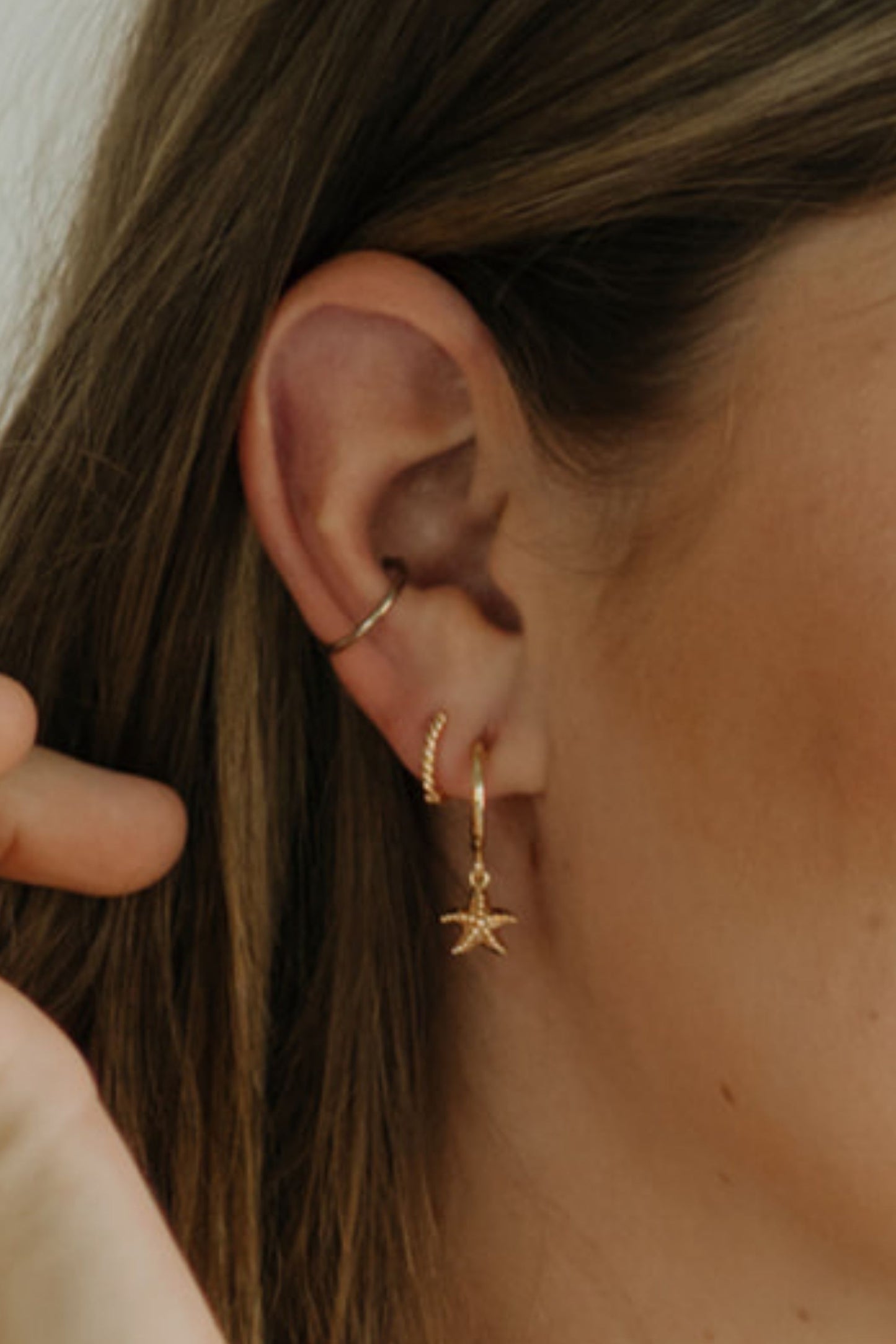 Gold Twisted Huggie Earrings