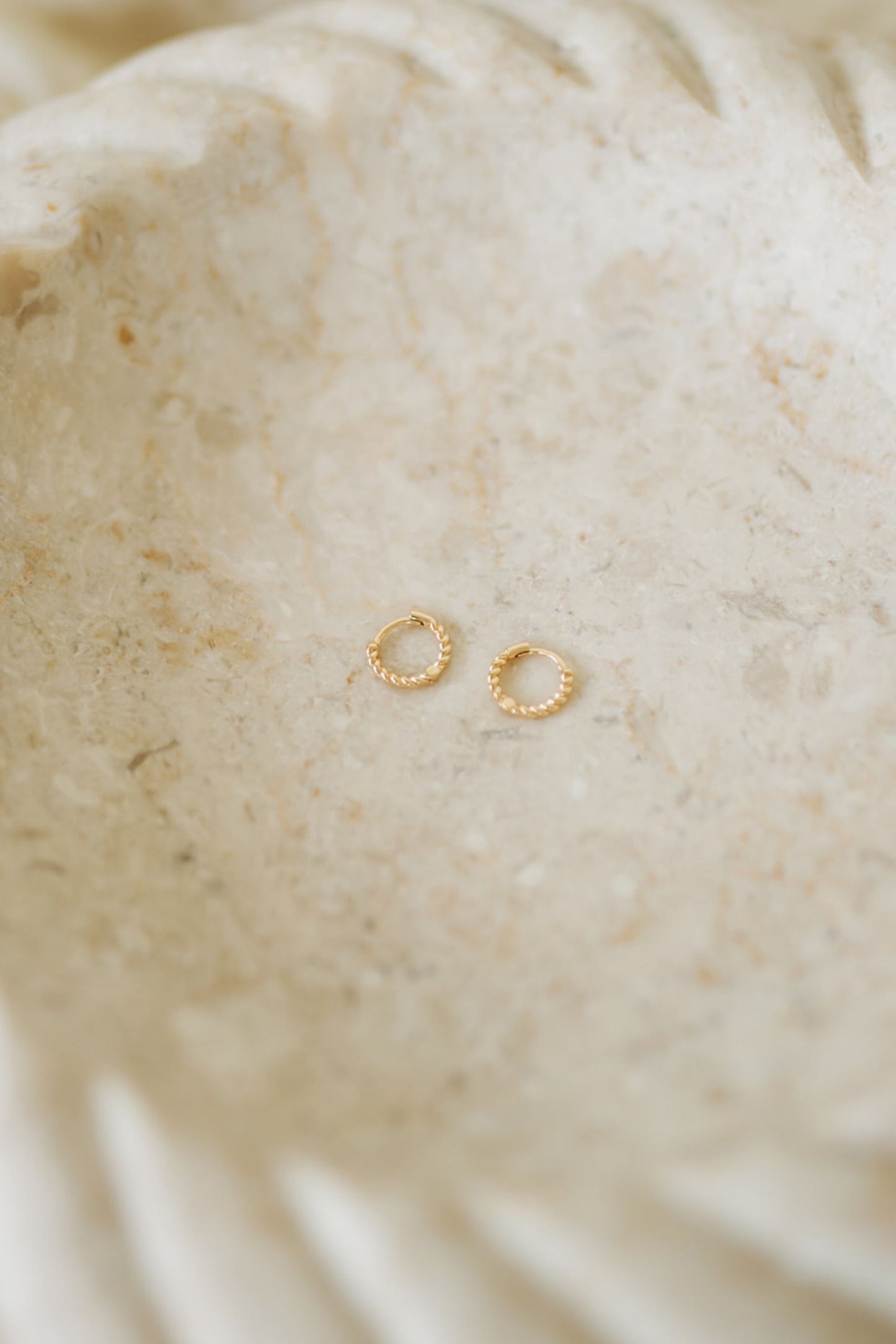 Gold Twisted Huggie Earrings
