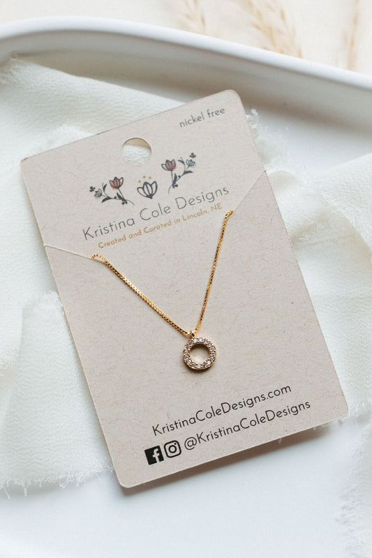 Gold/Diamond Circle Necklace