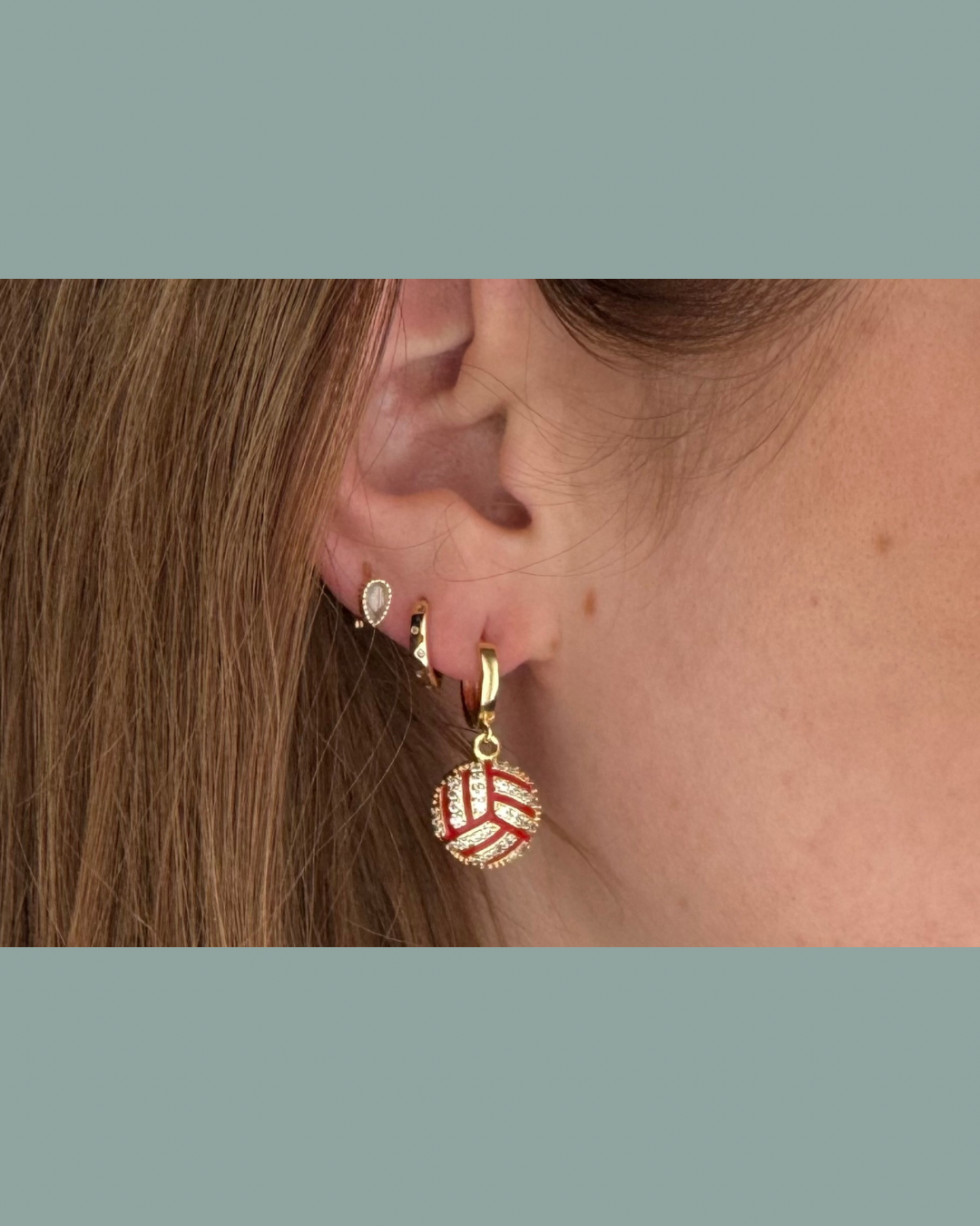 Gold/Diamond Volleyball Dangles