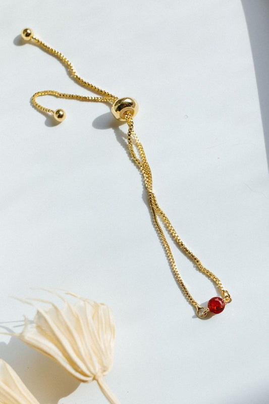 Gold/Red Stone Bracelet