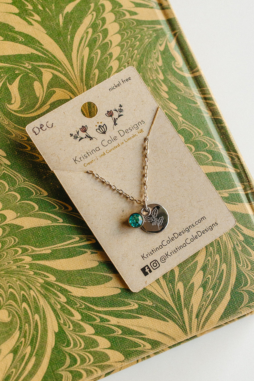 Silver Birthstone and Flower Necklace