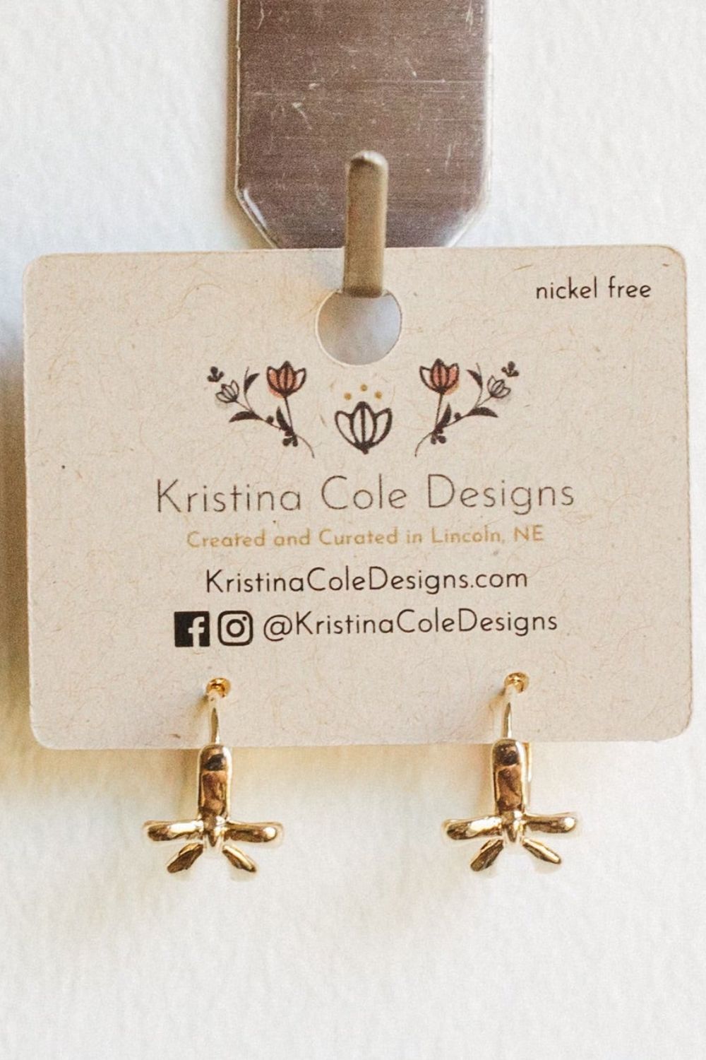Gold Bow Hoops