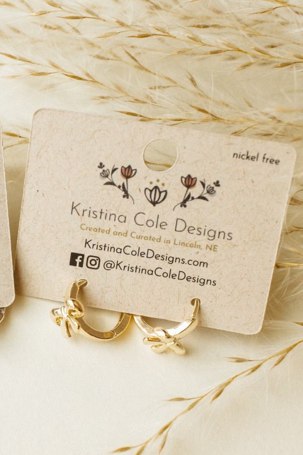 Gold Bow Hoops