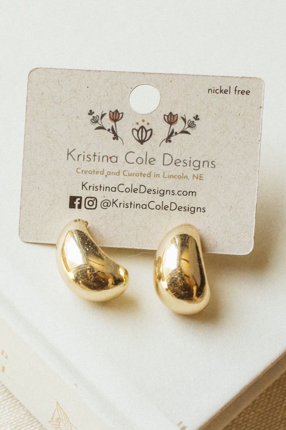 Gold Chunky half hoops