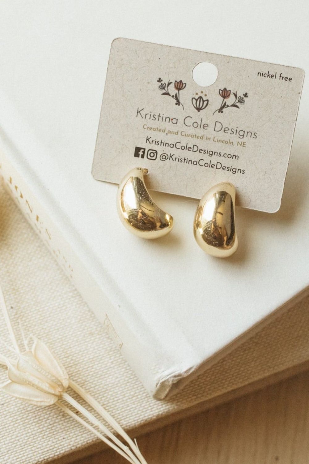 Gold Chunky half hoops