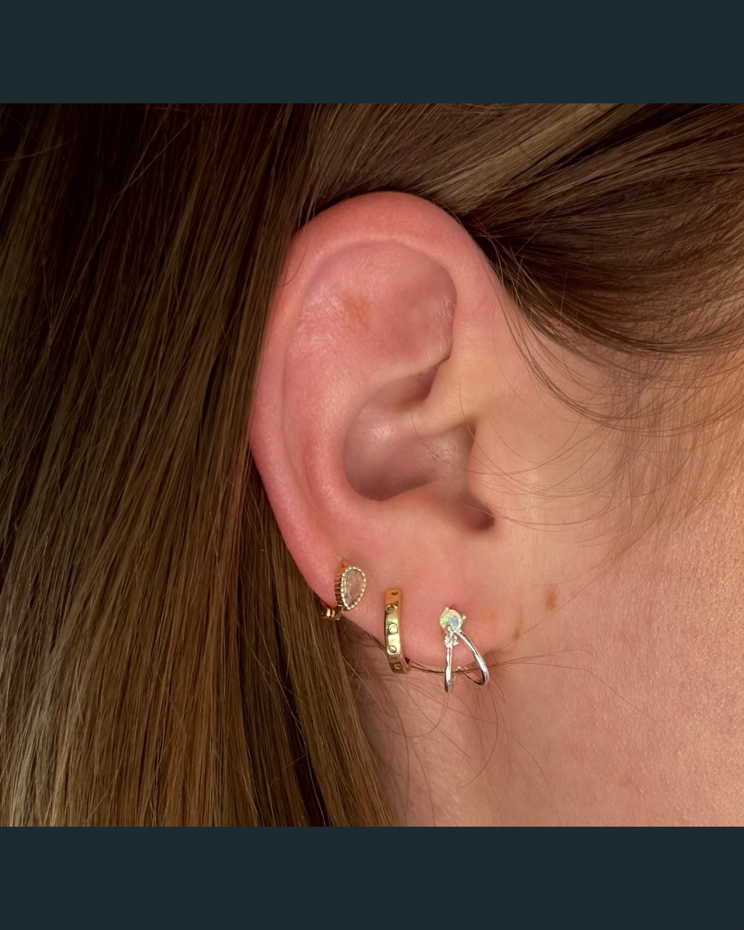 Silver Luna Hoops