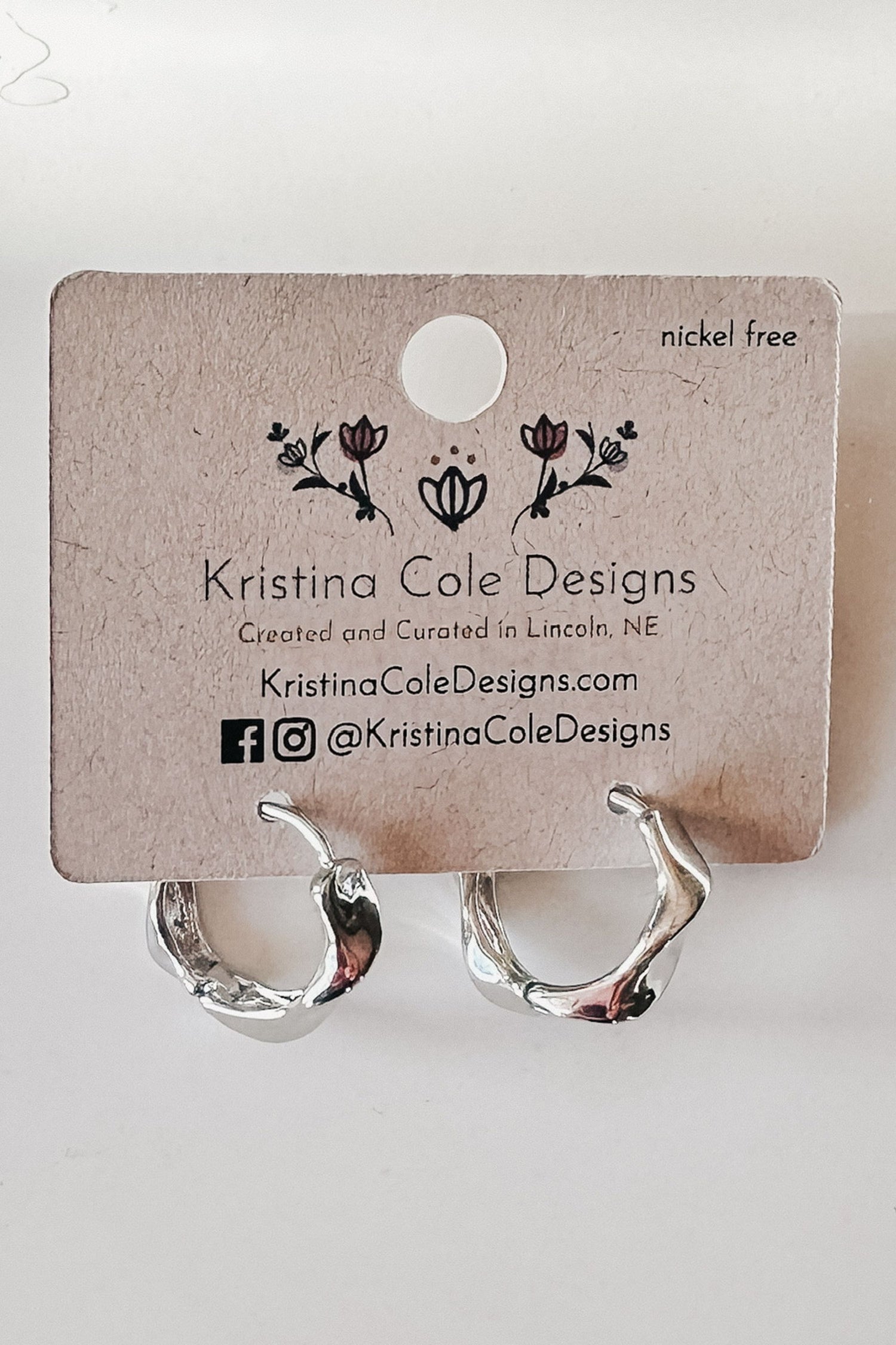 Molten Silver Hoop Earrings
