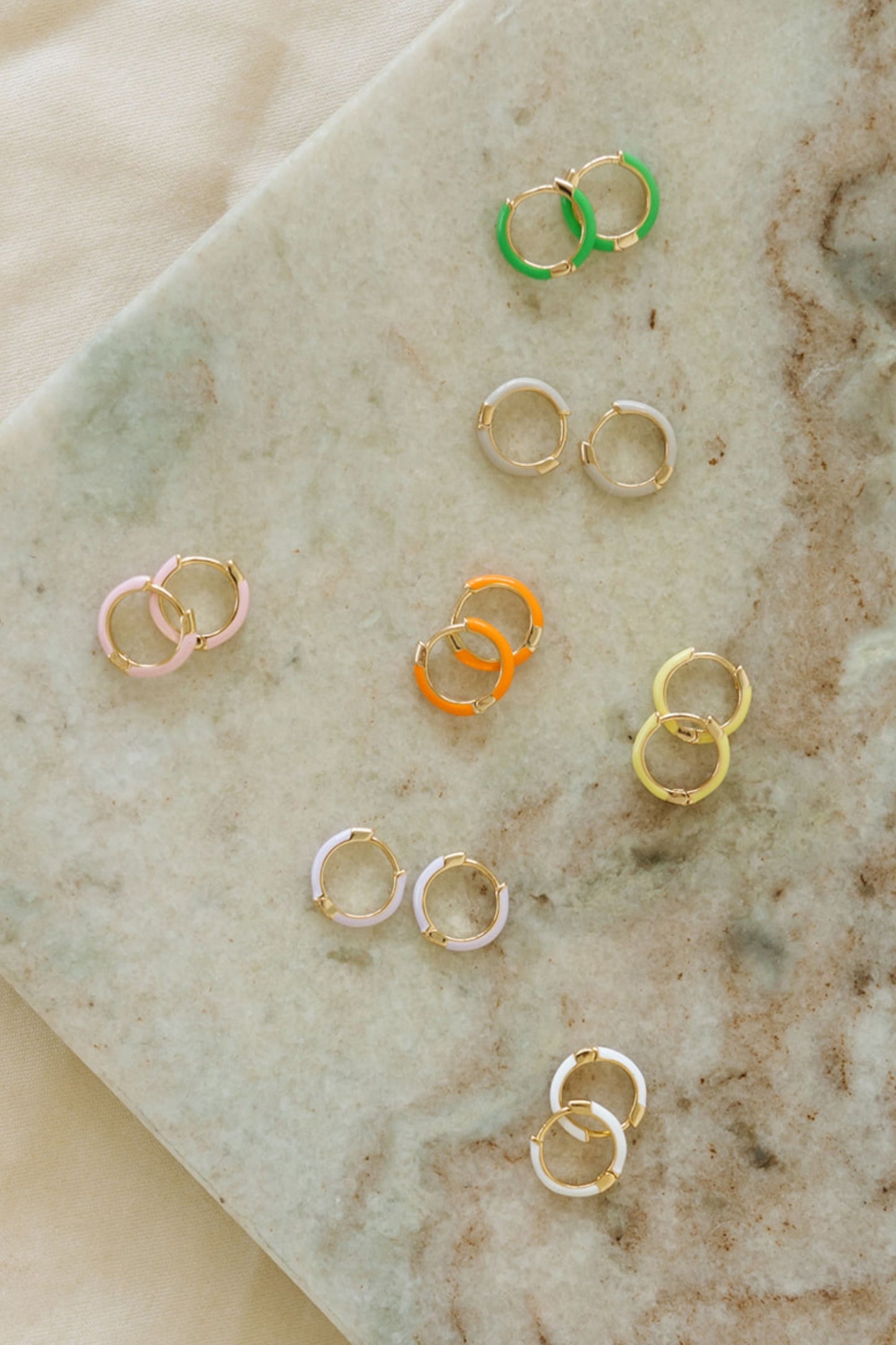 Enamel Huggie Earrings