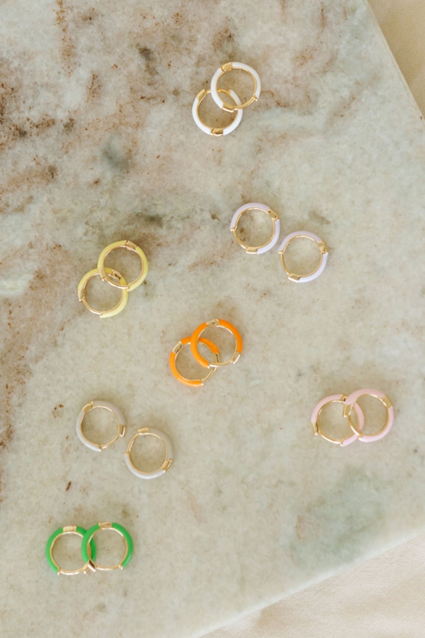 Enamel Huggie Earrings