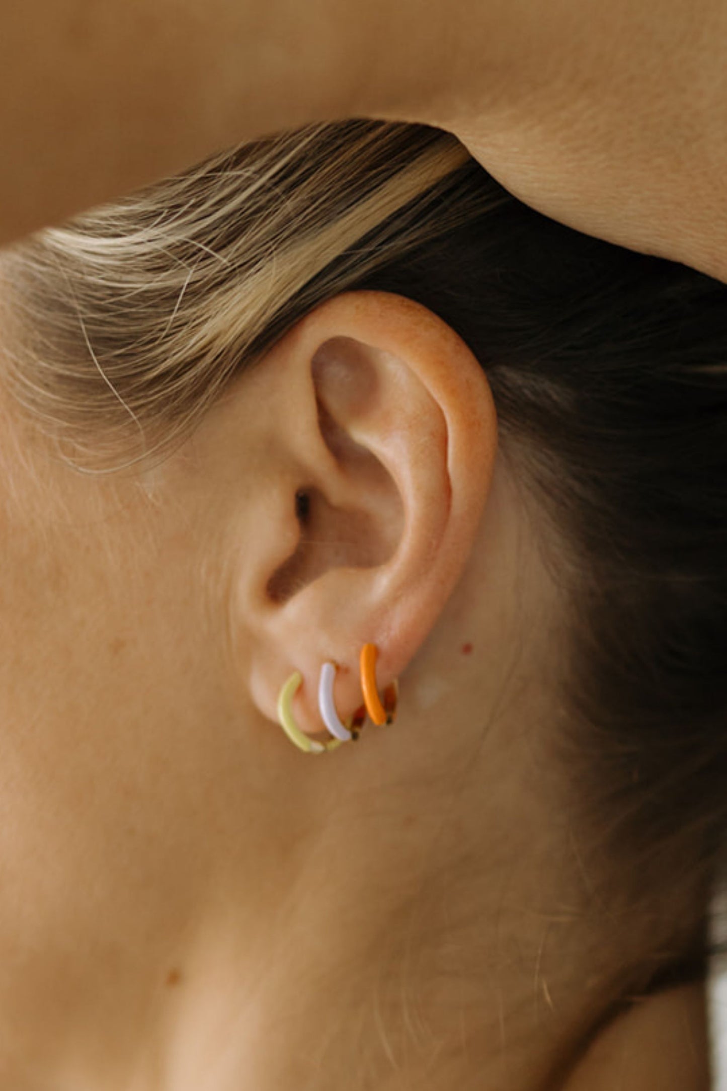 Enamel Huggie Earrings