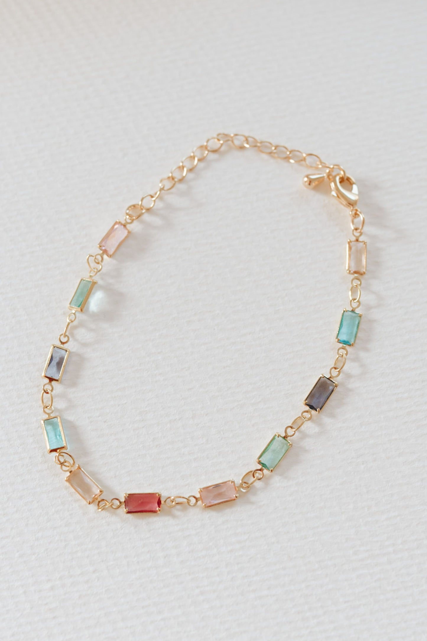 Multicolor Shattered Glass Stone Gold Bracelet