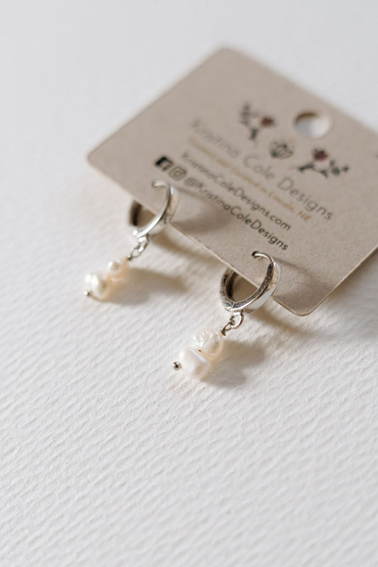 Pearls of Wisdom Huggie Earrings