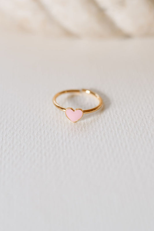 Pink Enamel Heart Ring