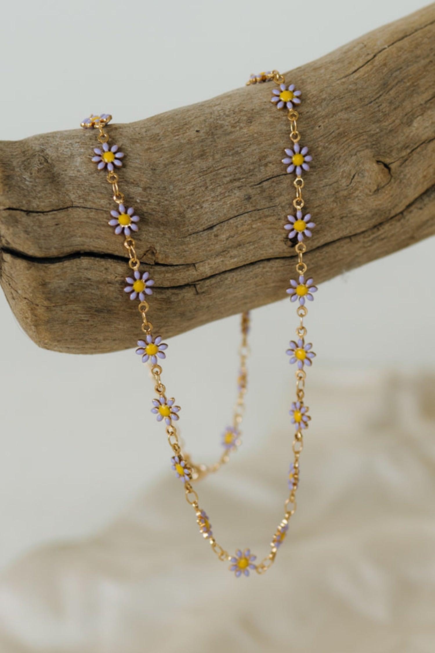 Purple Daisy Chain Necklace