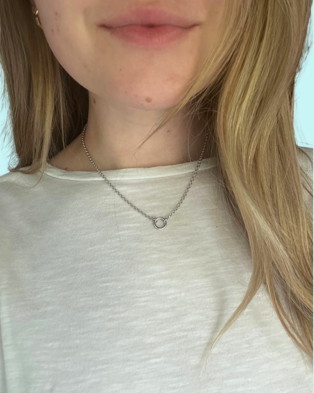 Silver Circle Clasp Necklace