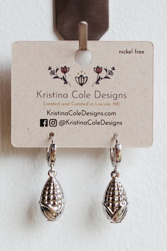 Silver Corn Dangles