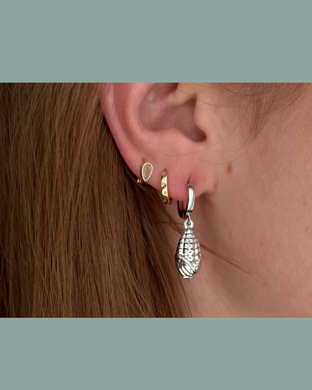 Silver Corn Dangles
