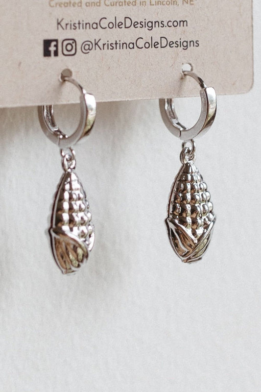 Silver Corn Dangles