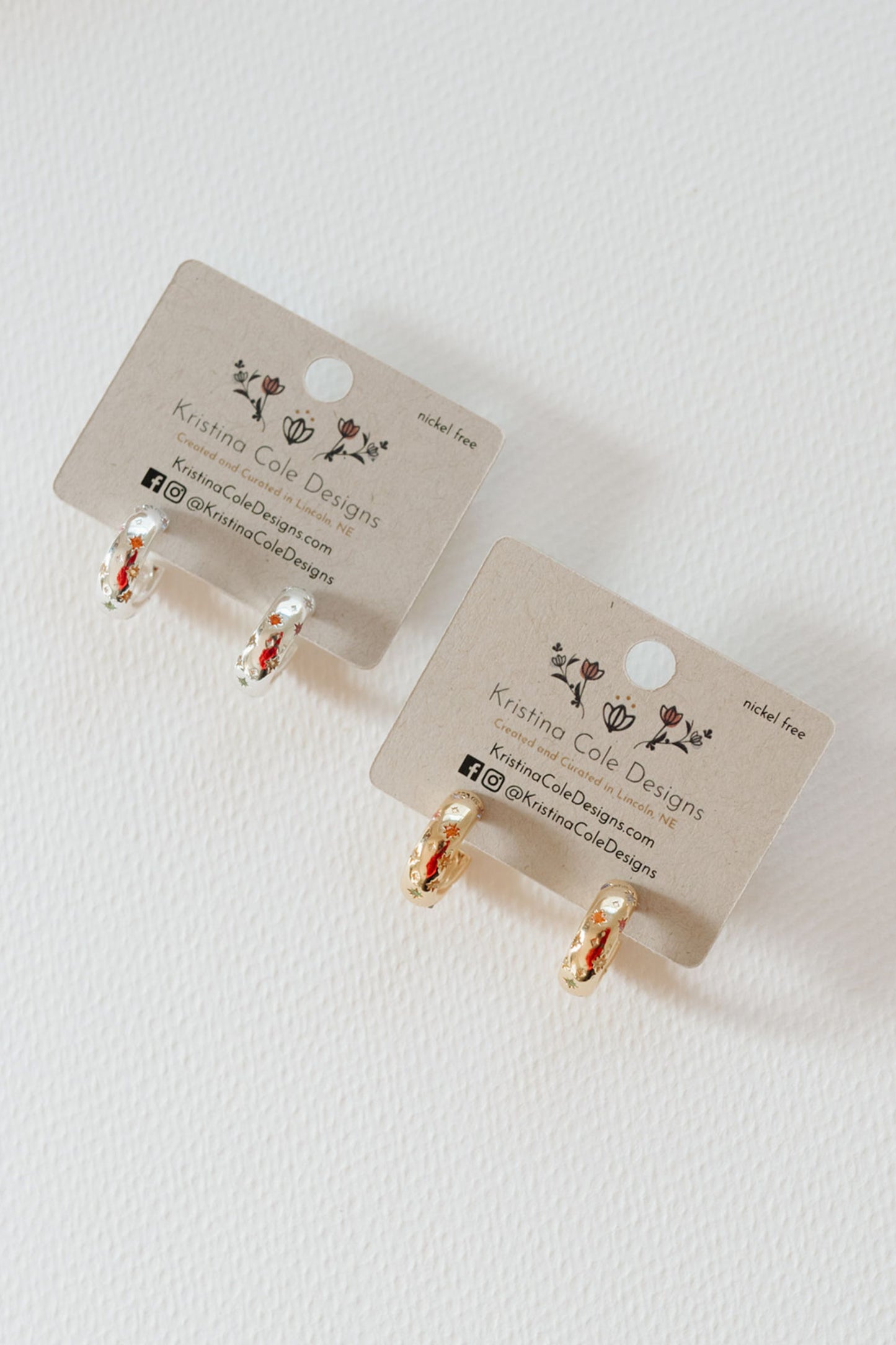 Star Stamped Hoop Earrings