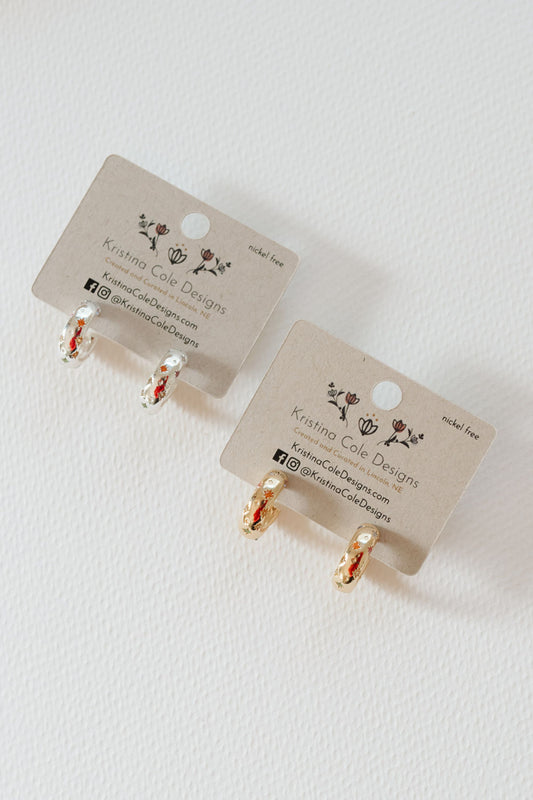 Star Stamped Hoop Earrings