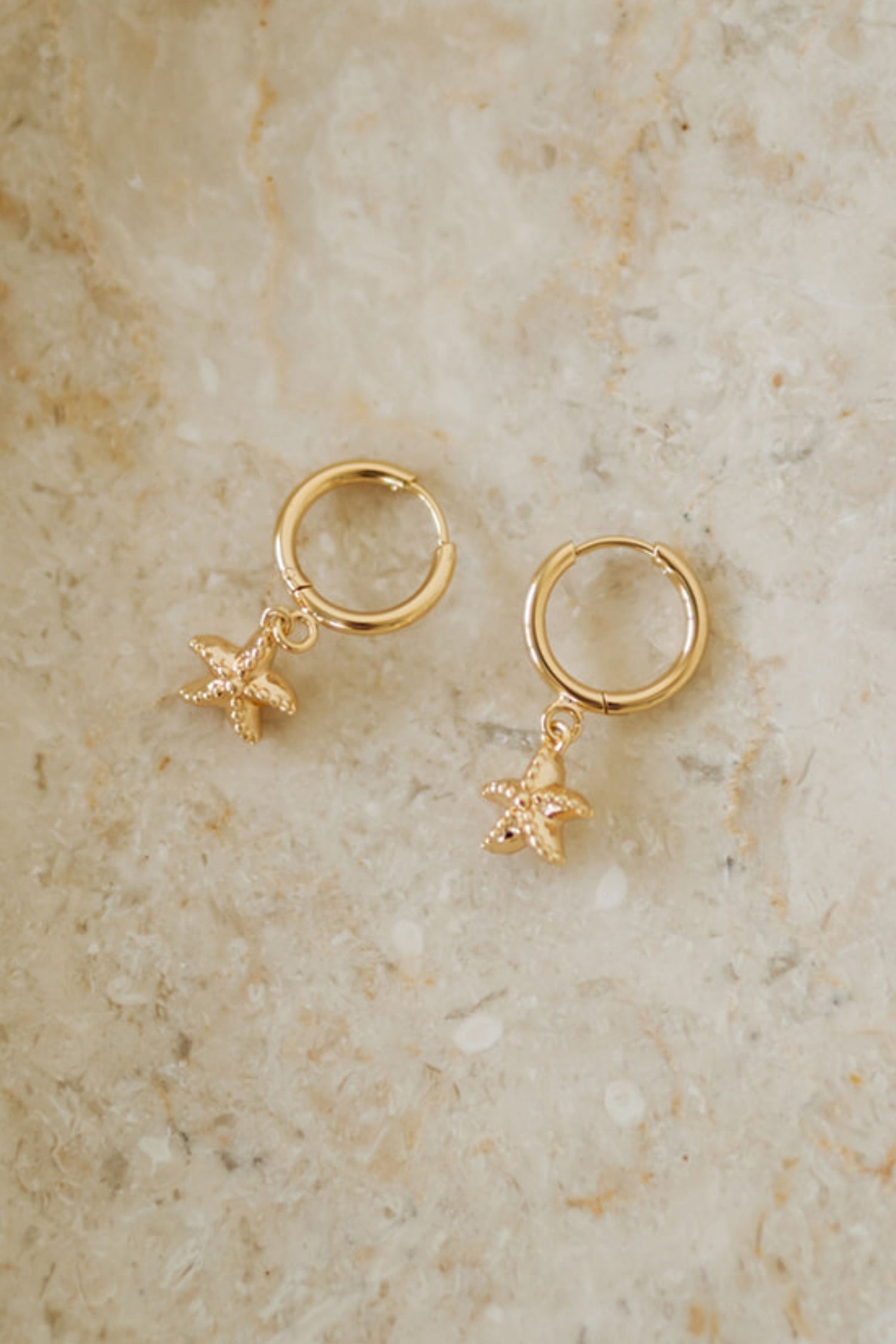Gold Starfish Huggie Earrings