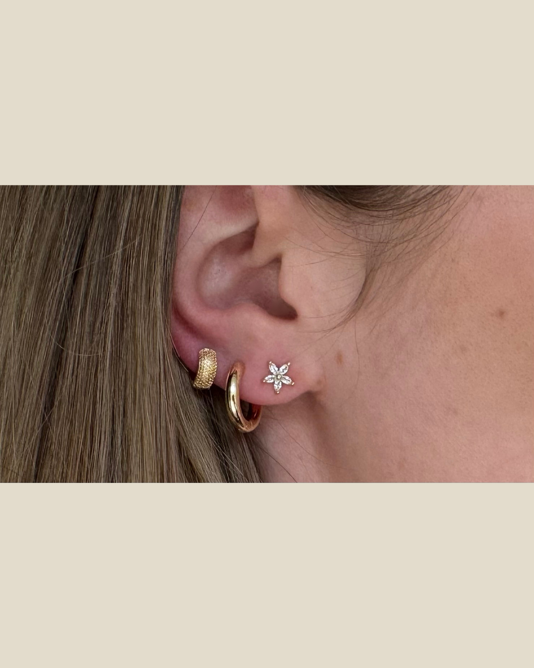 Diamond Flower Studs