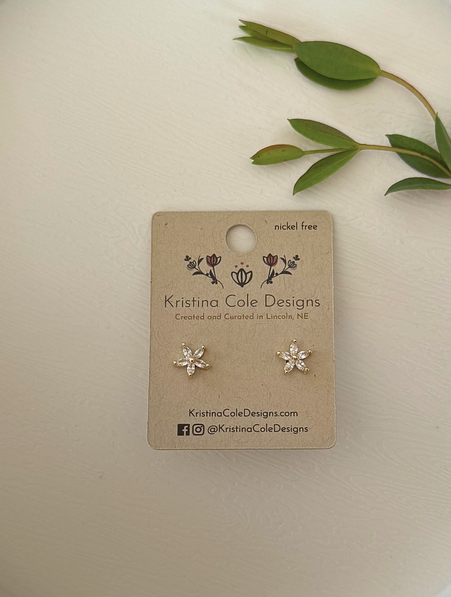Diamond Flower Studs