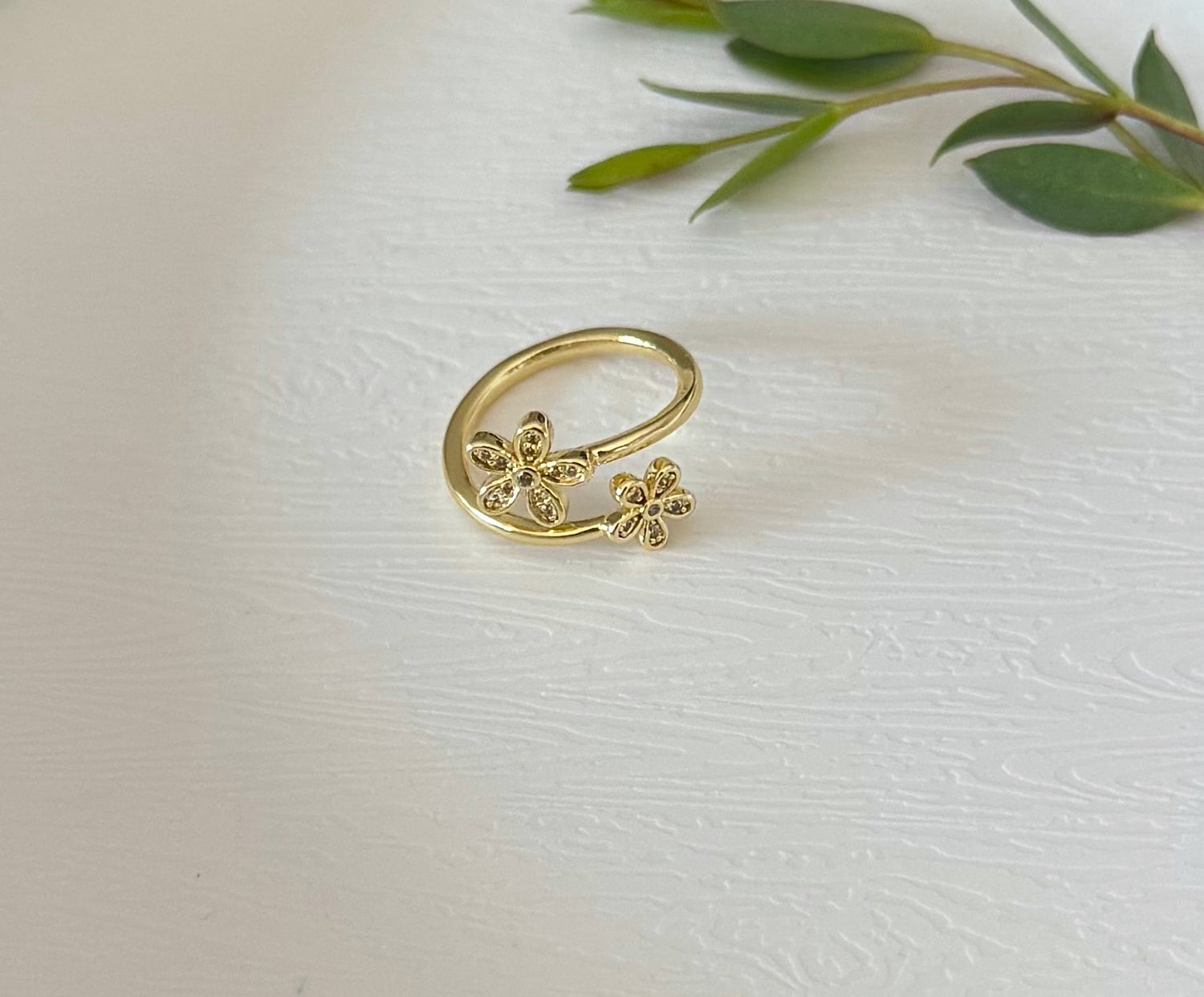Gold Double Daisy Ring